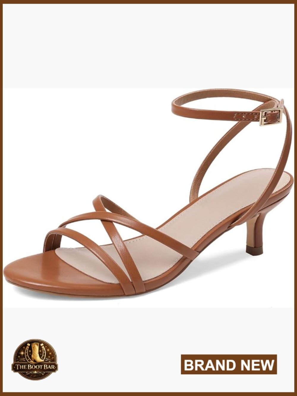 Strappy Kitten Heel Sandals 2 Inch Low Heel Open Toe Wedding Dressy Shoes